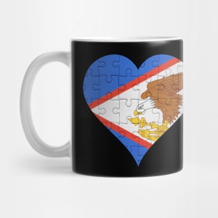 American Samoan Jigsaw Puzzle Heart Design - Gift for American Samoan With American Samoa Roots Mug